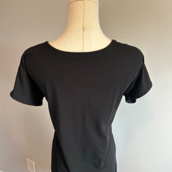 Kensie, Women's T-shirt Dress, Black with a Grey Lace Bow, SZ M - Picture 7 of 9
